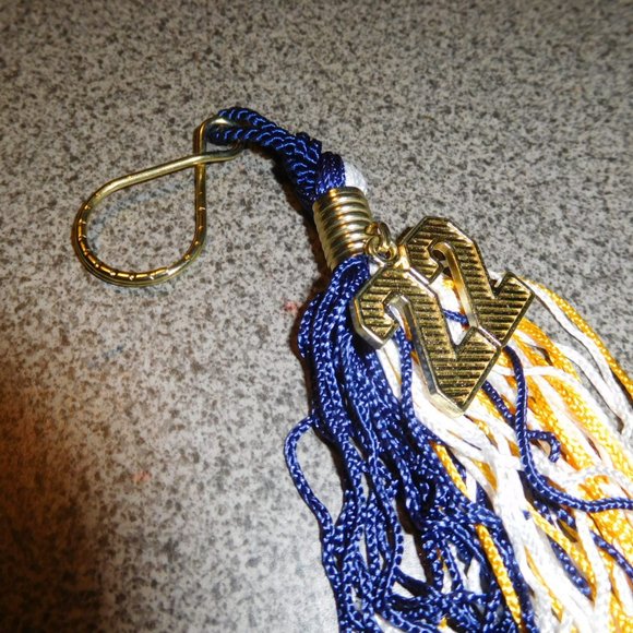 2022 MOTAR BOARD TASSLE GRADUATION WHITE YELLOW BLUE TASSLE SHORT 4" LARGE 22 - Picture 2 of 3